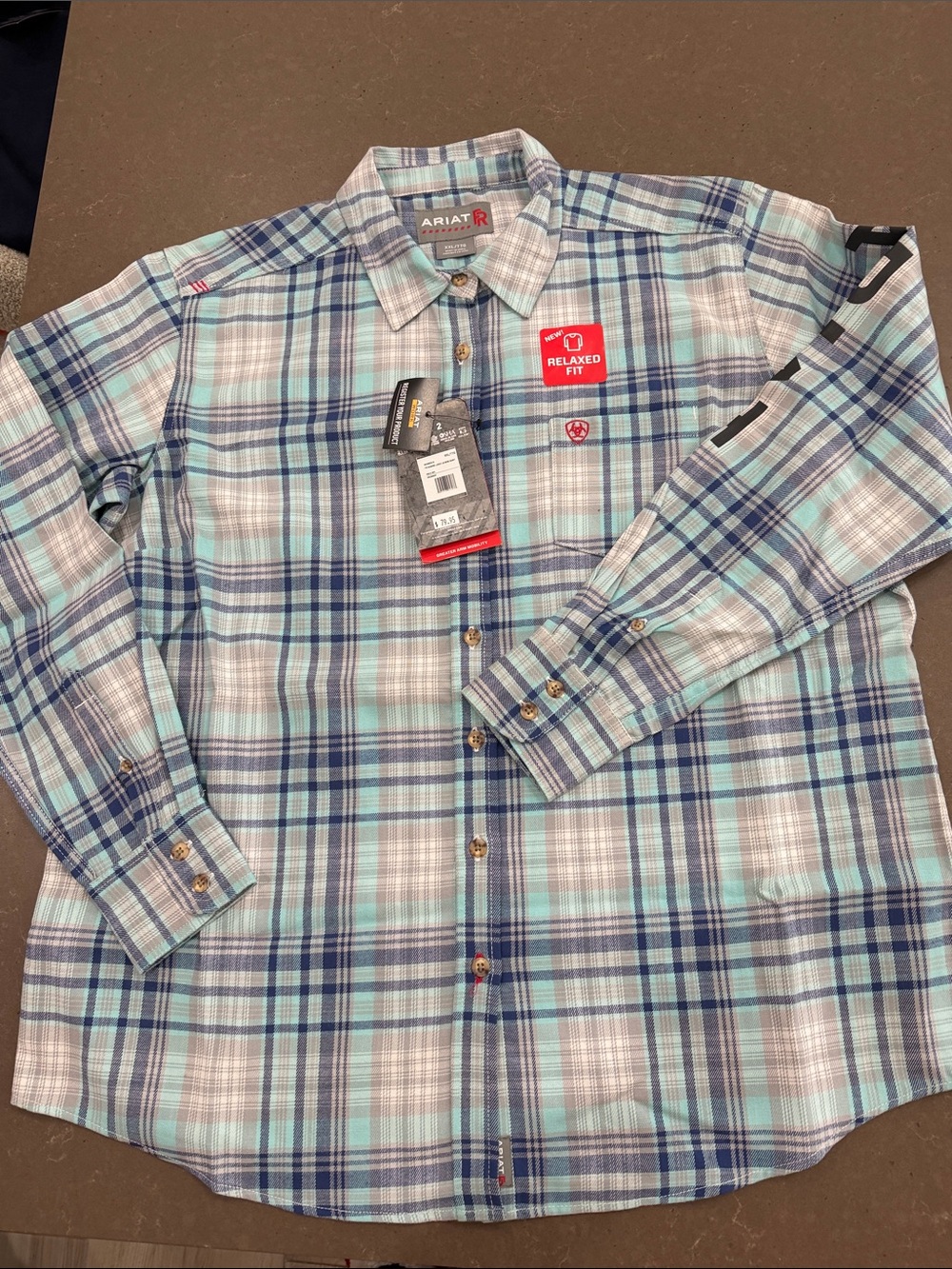 Ariat women Plaid Button-Down Shirt - Light Blue & Navy